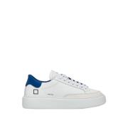 Witte-Blauwe Leren Sneakers voor Vrouwen D.a.t.e. , White , Dames