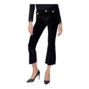 Zwarte Effen Knoopbroek Vrouwen Gaudi , Black , Dames