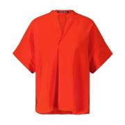 Linnenmix Blouse Shirt Hannes Roether , Red , Dames