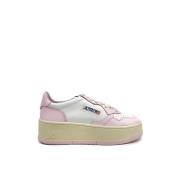 Tweekleurige Leren Sneakers Autry , Pink , Dames