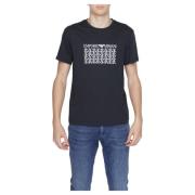 Zwarte Katoenen T-shirt Lente/Zomer Print Emporio Armani , Black , Her...