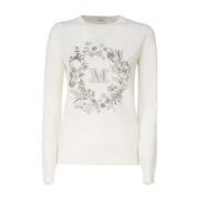 Witte Bloemen Trui Italiaans Gemaakt Max Mara , White , Dames