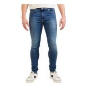 Blauwe Heren Jeans met Rits/Knoop en Zakken Calvin Klein Jeans , Blue ...