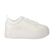 Witte Leren Sneakers voor Vrouwen Calvin Klein Jeans , White , Dames