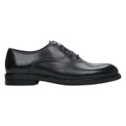 Luxe Zwarte Leren Oxford Schoenen Estro , Black , Heren