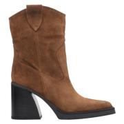 Dames Bruine Suède Cowboy Laarzen Er00113865 Estro , Brown , Dames