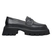 Dames Zwarte Leren Loafers Er00113815 Estro , Black , Dames