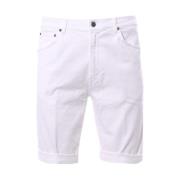 Stretch Cotton Bermuda Shorts Dondup , White , Heren