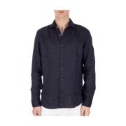 Linnen Franse Kraag Shirt Altea , Blue , Heren