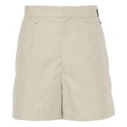 Gestructureerde wollen shorts in Jojoba Fendi , Beige , Heren