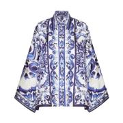 Majolica Print Batwing Sleeve Shirt Dolce & Gabbana , Multicolor , Dam...