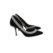 Pre-owned Suede heels Sergio Rossi Pre-owned , Black , Dames