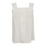 Gestreepte Smock Strap Top Blouse Co'Couture , White , Dames