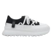 Dames Witte & Zwarte Sneakers met Geperforeerde Zool Er00114396 Estro ...