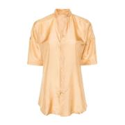 Abrikoos Aansluitend Overhemd Lemaire , Beige , Dames