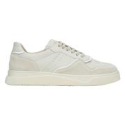 Dames Beige & Milky Sneakers gemaakt van Italiaans Echt Velours Er0011...