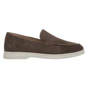 Luxe Saddle Brown Velours Loafers Estro , Brown , Dames