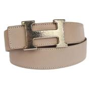 Pre-owned Leather belts Hermès Vintage , Beige , Dames