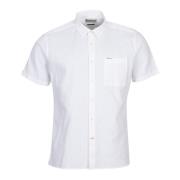Witte Korte Mouw Overhemd Barbour , White , Heren