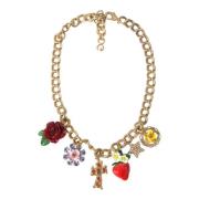 Kristal Kruis Hanger Ketting Dolce & Gabbana , Multicolor , Dames