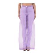 Hoge taille transparante leggings Patrizia Pepe , Purple , Dames