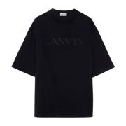 Zwart Geborduurd Oversize T-shirt Lanvin , Black , Heren
