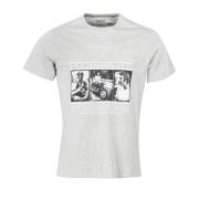 Steve McQueen Reel T-Shirt Grey Marl Barbour , Gray , Heren