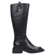 Dames Zwarte Leren Wijde Kuitlaarzen Er00114317 Estro , Black , Dames