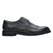 Heren Zwarte Leren Brogues met Decoratieve Perforatie Er00114370 Estro...