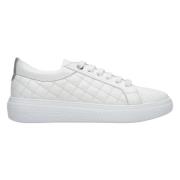 Dames Witte Leren Lage Sneakers met Quilten Er00111174 Estro , White ,...