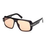 Zwart/Bruin Cat Eye zonnebril Tom Ford , Black , Heren