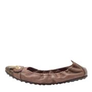 Pre-owned Coated canvas flats Louis Vuitton Vintage , Brown , Dames