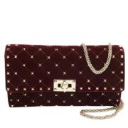Pre-owned Velvet clutches Valentino Vintage , Red , Dames
