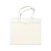 Pre-owned Leather totes Yves Saint Laurent Vintage , White , Dames