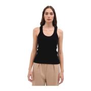 Ribgebreide Tanktop in Zwart Phisique du Role , Black , Dames