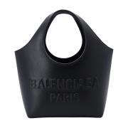 Geëmbosseerde Logo Leren Handtas Balenciaga , Black , Dames