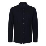 Blauw Lang Shirt met Lange Mouwen Barba Napoli , Blue , Heren