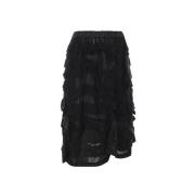 Zwarte Ruche Midi Rok Comme des Garçons , Black , Dames