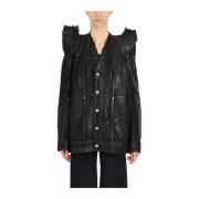 Gecoate Katoenen Worker Jacket Rick Owens , Black , Dames