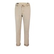 Beige Chino Broek Rits Knoop Regular Fit Mason's , Beige , Heren