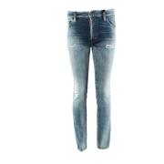 Slim-Fit Blauwe Jeans voor Heren Dsquared2 , Blue , Heren