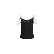 Zijden Ketting Top Iconische Mode Paco Rabanne , Black , Dames