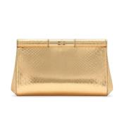 Goudkleurige Snakeskin Clutch Tas Dolce & Gabbana , Yellow , Dames