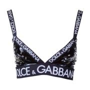 Sportieve Vrouwen BH met Applicaties Dolce & Gabbana , Black , Dames