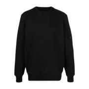 Zwart Diagonaal Verhoogd Fleece Sweatshirt C.p. Company , Black , Here...