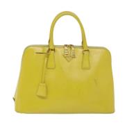 Pre-owned Leather handbags Prada Vintage , Yellow , Dames