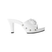 Pre-owned Leather sandals Versace Pre-owned , White , Dames