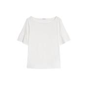 Gerimpeld Katoenen T-shirt Pennyblack , White , Dames