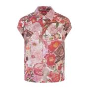 Roze Bloemen Wing-Sleeved Shirt Marni , Multicolor , Dames