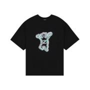 Zwart T-shirt met Teddy Bear Print We11Done , Black , Heren